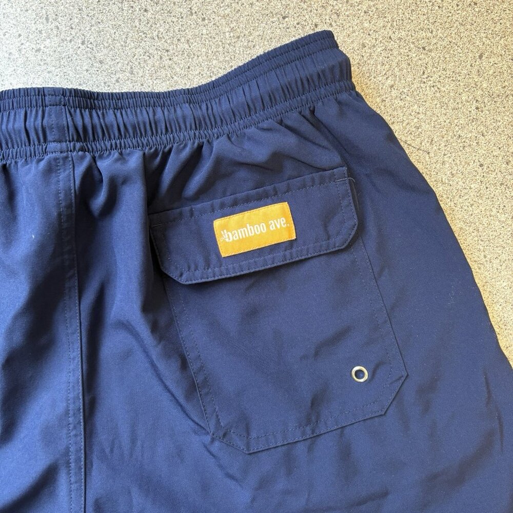 Bamboo Ave Performance Shorts Mens Large L Navy Blue Unlined Stretch Blend - Picture 12 of 16